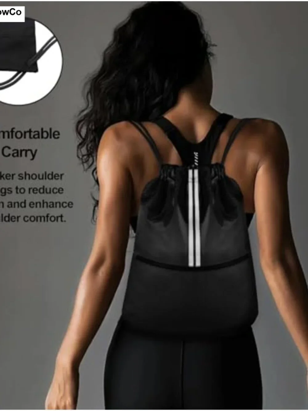 Waterproof Drawstring Backpack Gym Bag with Zipper Pocket